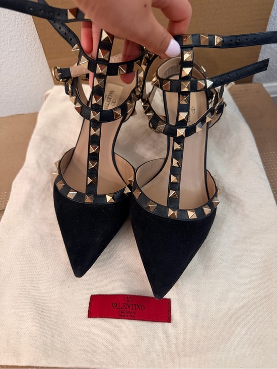 Valentino Shoes - Valentino rockstud 65mm heels in suede black